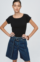 Marle Classic Blue Belted Jean Short