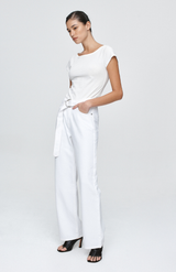 Marle Blanc Belted Wide Leg Jean