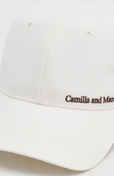 Camilla And Marc Soft White Thome Embroidered Cap