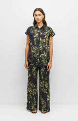 Juliette Hogan Dark Garland Cotton Painted Petals Eleanor Shirt