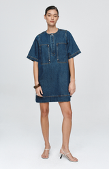 Marle Classic Blue Patch Pocket Dress
