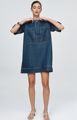 Marle Classic Blue Patch Pocket Dress