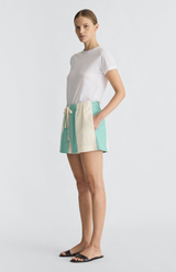 Jac + Jack Emerald + Ecru Chapel Short
