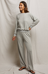 Perfect White Tee Heather Grey Saylor Loop Terry Sweatshirt