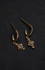 Zoe & Morgan 22K Gold Plate With Peach Zircon Indie Earrings