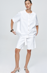 Marle Blanc Short Sleeve Seam Shirt