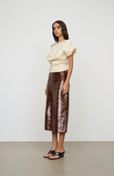 One Of Others Coffee Kendall Skirt