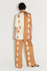 Hansen & Gretel Stencil Leaf Carmine Relaxed Shirt