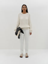 Bassike Ivory Open Back Fitted Knit