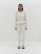 Bassike Ivory Open Back Fitted Knit