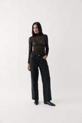 Rebe Black Lace Long Sleeve