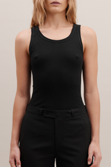 REBE Black Ribbed Tank Top