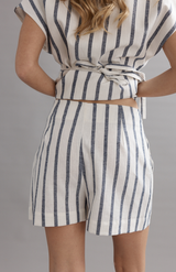 Caitlin Crisp Indigo Stripe Ranger Short