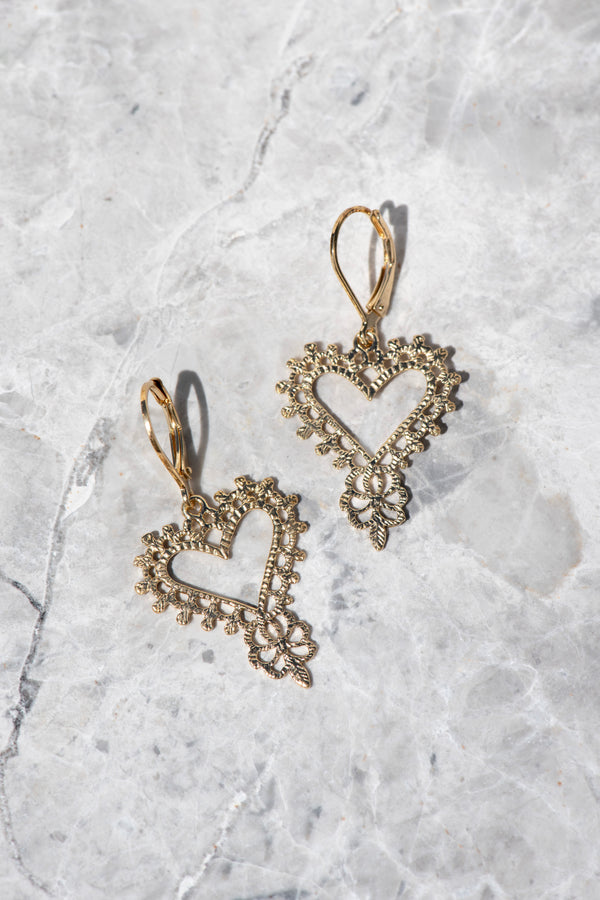 Zoe & Morgan Gold Gypsy Heart Earrings