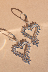 Zoe & Morgan Silver Gypsy Heart Earrings