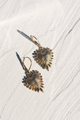 Zoe & Morgan 22k Gold Plate Heart Rays Earrings