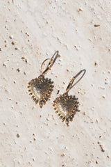 Zoe & Morgan 22k Gold Plate Heart Rays Earrings