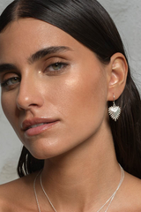 Zoe & Morgan Sterling Silver Heart Rays Earrings