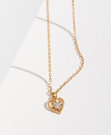 Zoe & Morgan 22k Gold Plate With White Zircon Kind Heart Necklace