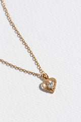 Zoe & Morgan 22k Gold Plate With White Zircon Kind Heart Necklace