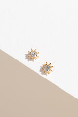 Zoe & Morgan 22k Gold Plate With White Zircon Stella Earrings