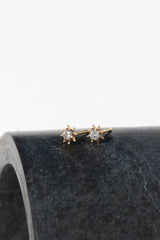 Zoe & Morgan 22k Gold Plate With White Zircon Stella Earrings