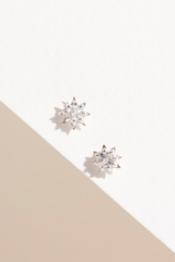 Zoe & Morgan Sterling Silver with White Zircon Stella Earrings