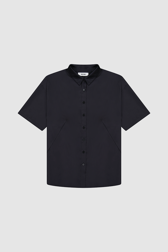 REBE Black Cotton Leisure Shirt