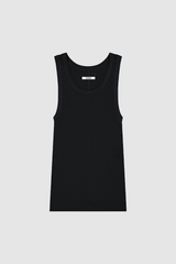 REBE Black Ribbed Tank Top