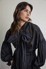 Mahsa Black Bow Blouse