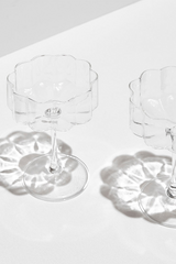 Fazeek Clear Wave Coupe Glass | Set Of 2