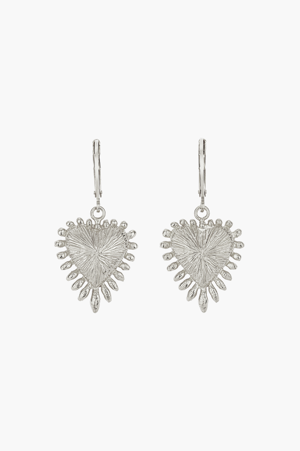 Zoe & Morgan Sterling Silver Heart Rays Earrings