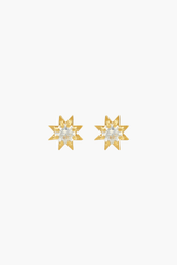 Zoe & Morgan 22k Gold Plate With White Zircon Stella Earrings