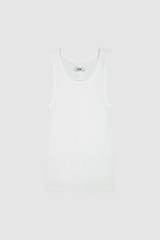 REBE White Ribbed Tank Top