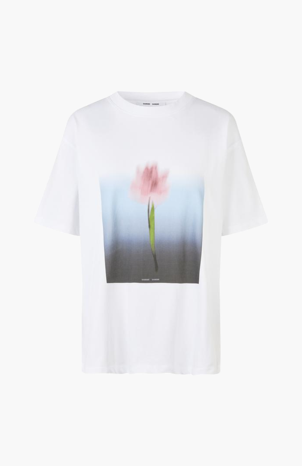 Samsøe Samsøe White Blurred Tulip Saeira T-Shirt