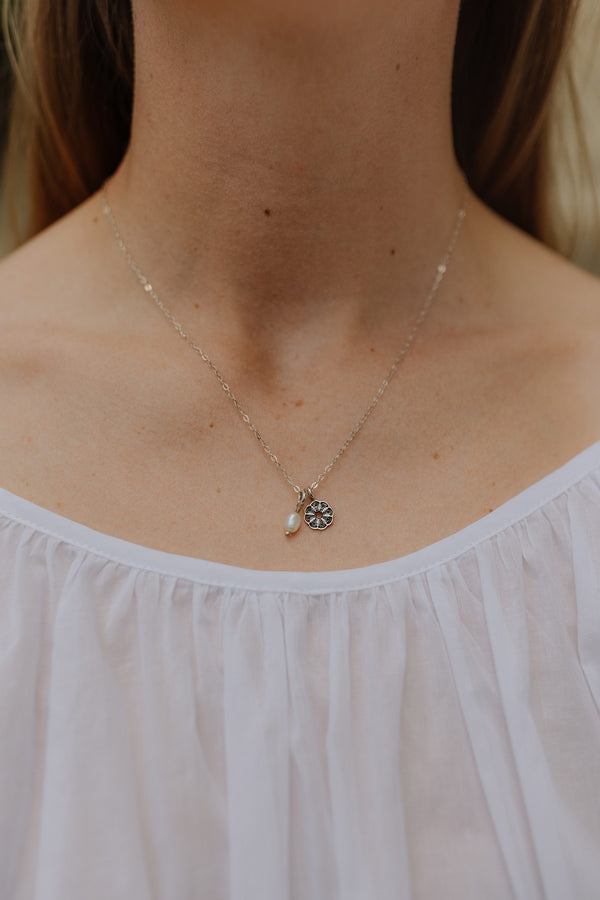 Charlotte Penman Silver Pearl Mini Wild Necklace