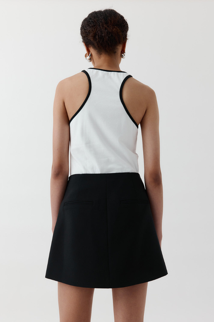 REBE White + Black Cotton Vest