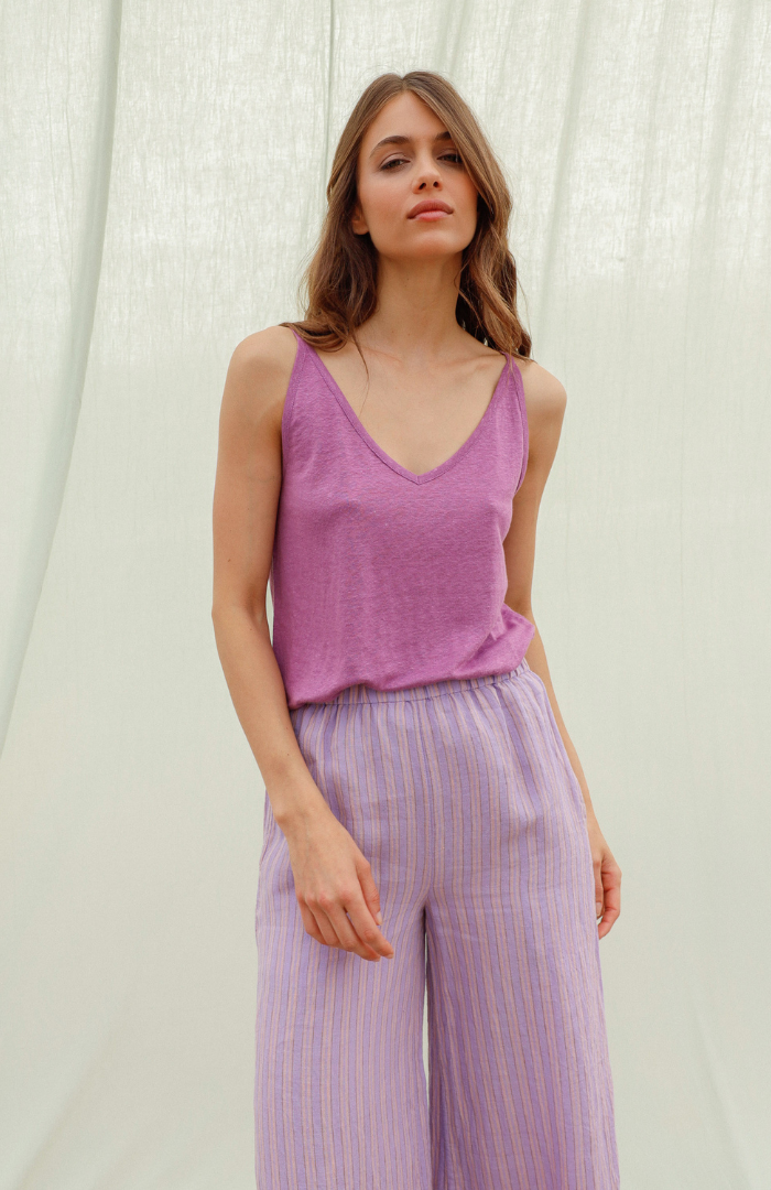 Indi & Cold Lavendar Linen Cami