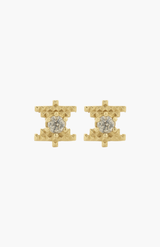 Zoe & Morgan 22K Gold Plate With Peach Zircon Inti Stud