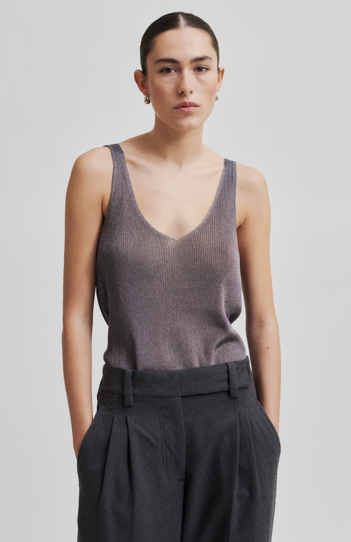 Second Female Charcoal Gray Ellia Knit Top