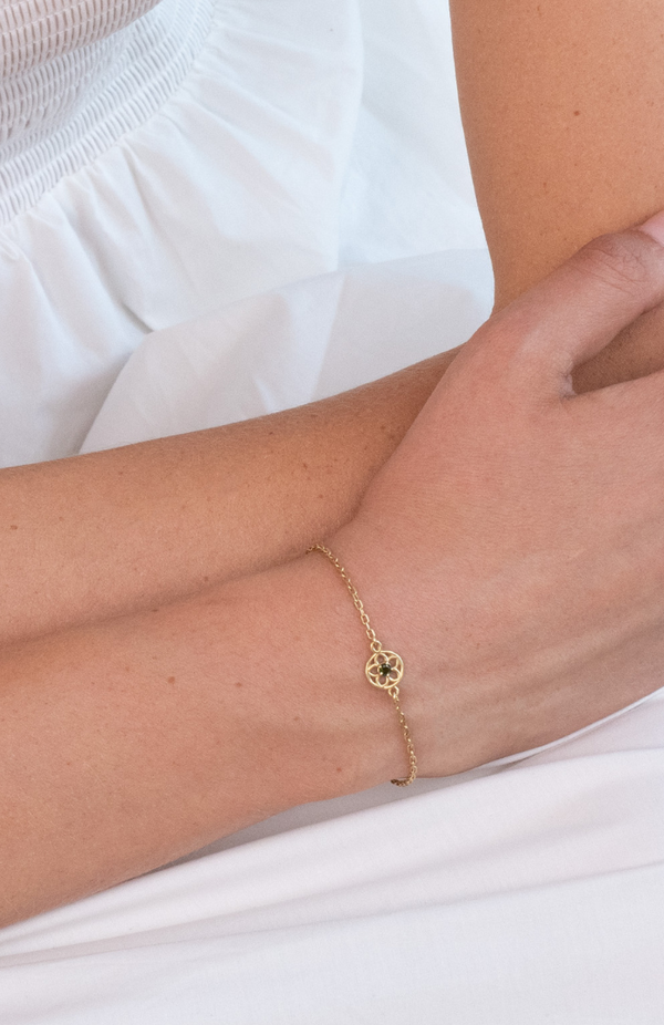 Zoe & Morgan 22K Gold Plate with Chrome Diopside Manuka Bracelet