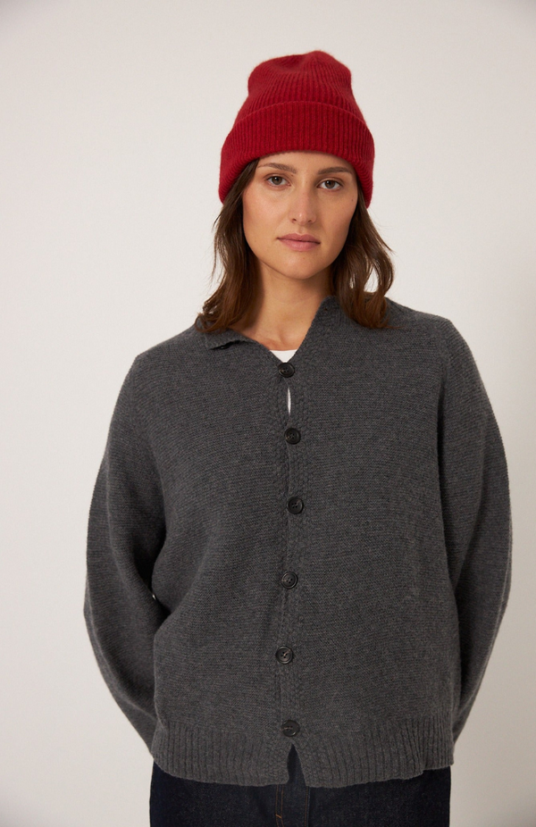 Francie Shadow Grey Loft Garter Cardigan