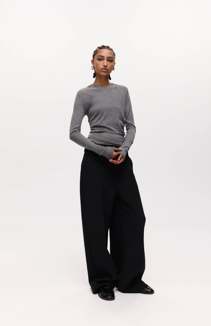 Harris Tapper Cement Rosie Knit Top
