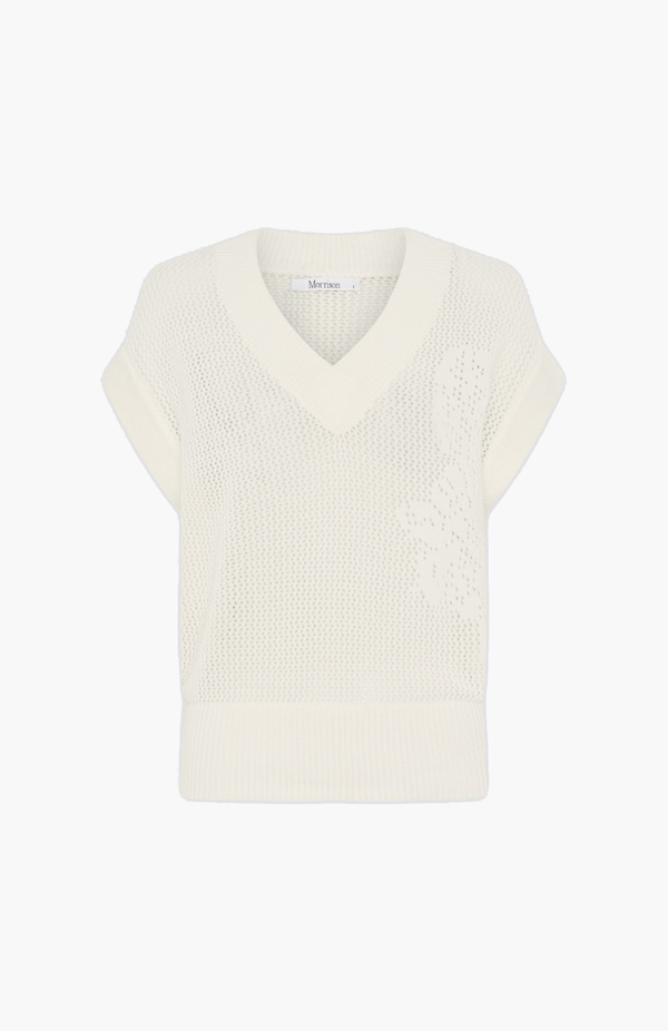 Morrison White Chiara Knit Vest