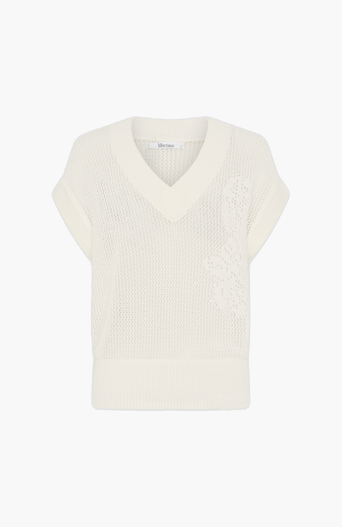 Morrison White Chiara Knit Vest