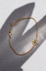 Zoe & Morgan 22k Gold Plate with Chrome Diopside Centered Bracelet
