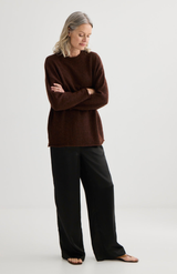 Laing Mahogany Marle Alpaca Sweater with Tie