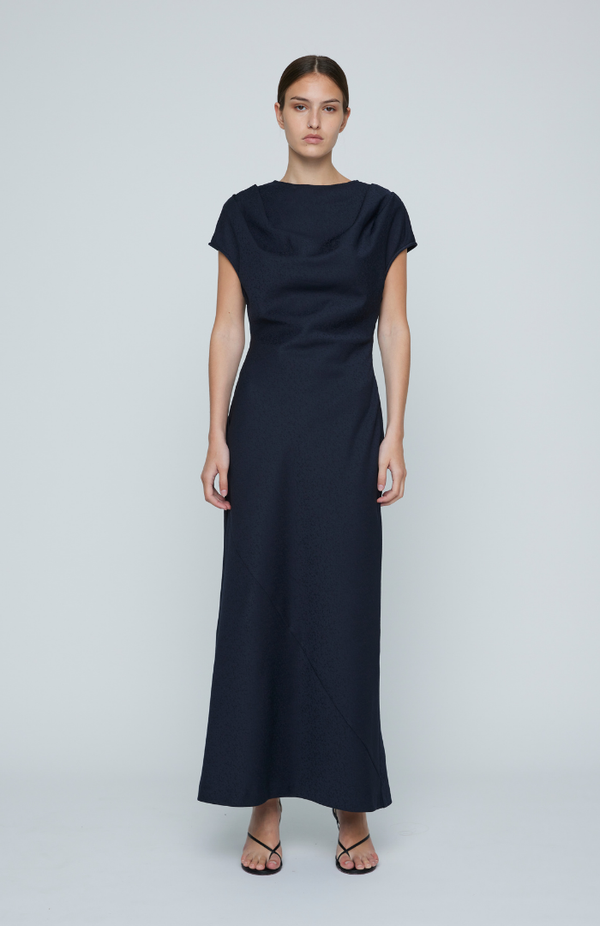 Wynn Hamlyn Navy Ana Maxi Dress