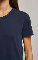 Perfect White Tee Navy Harley Boxy Crew