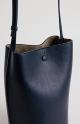 Yu Mei Eclipse Navy Lambskin Phoebe Bucket Bag